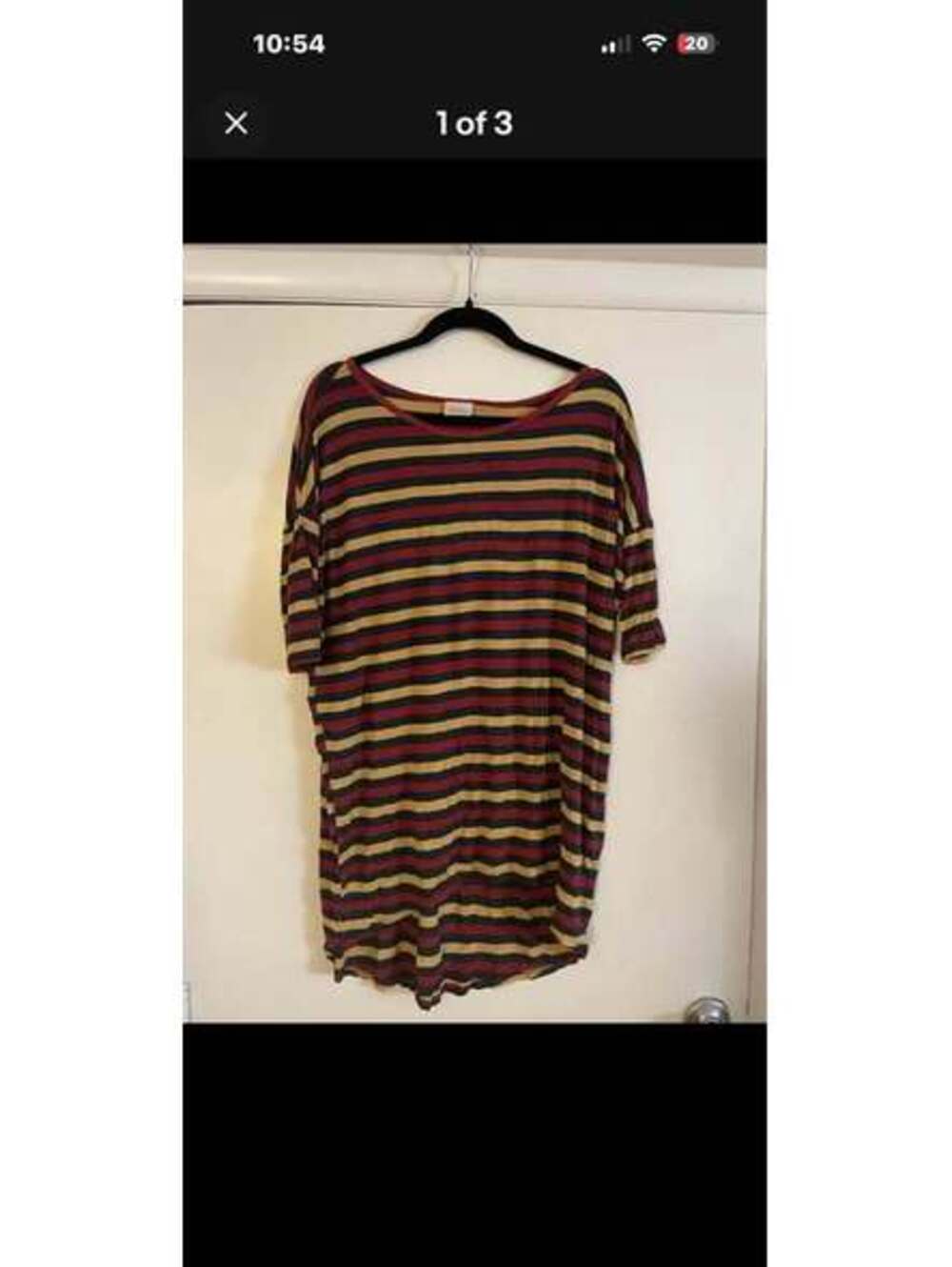 LULAROE Irma Multicolor Stripes Oversized Pullover Casual Top S